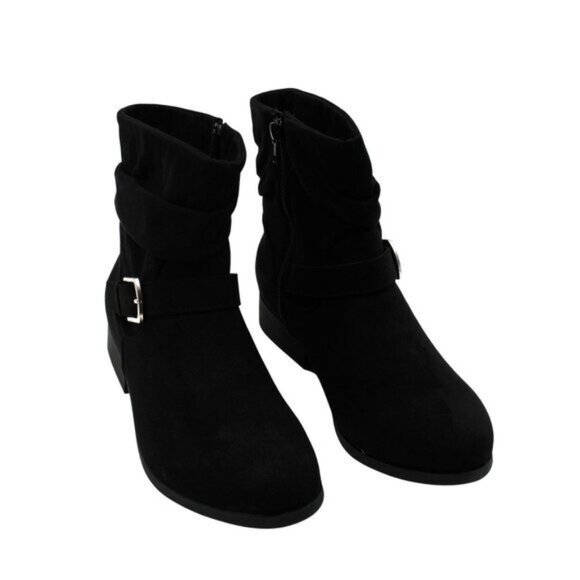 KAREN SCOTT Womens Black Buckle Accent Comfort Clarett Round Toe Boots - Picture 3 of 8